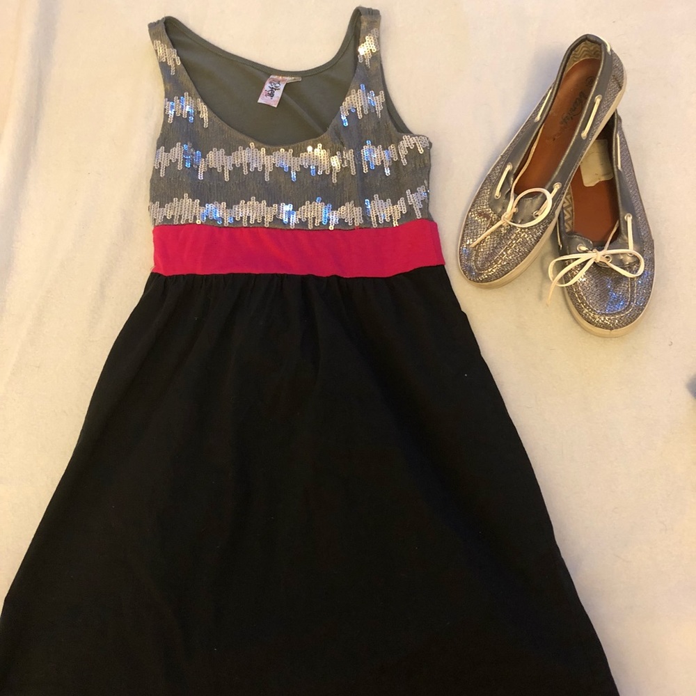 Sparkly top mini dress